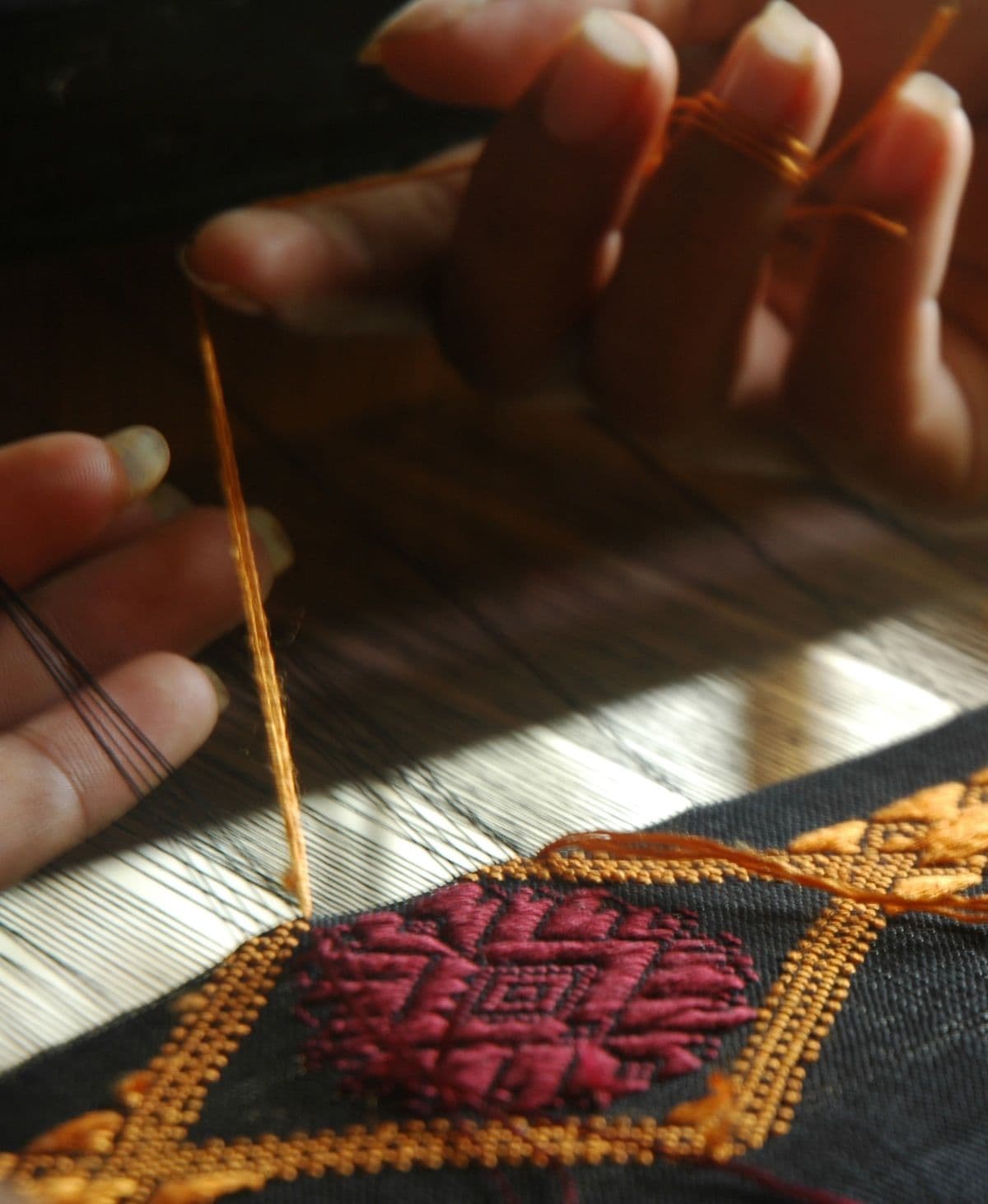 Artisan crafting embroidery
