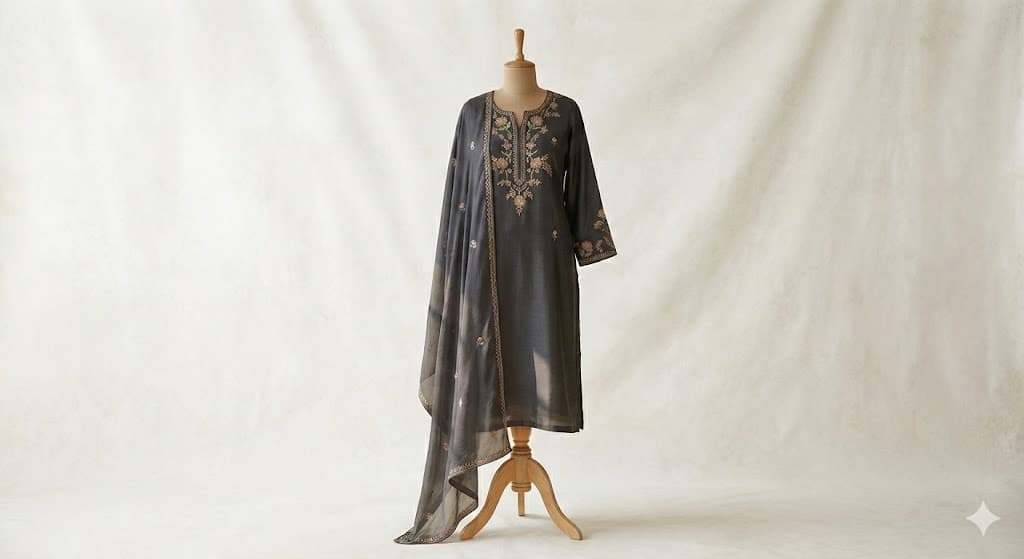 Aari Work Yoke Dress