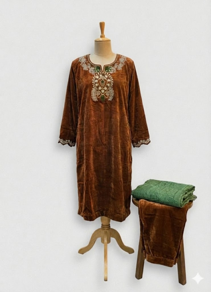 Dabka Cotton Velvet Suit