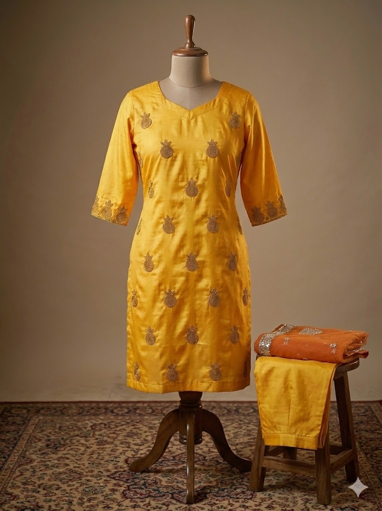 Bridal Dabka silk suit